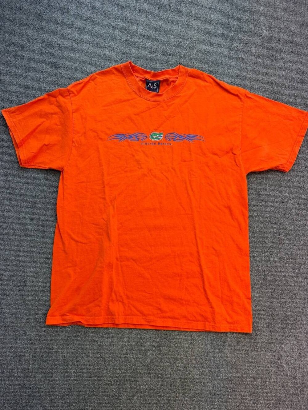 A/S Sports Florida Gators Men’s T-Shirt Size L Orange Tribal Logo Cotton